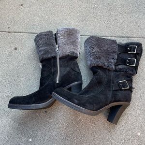 Johntson & Murphy faux fur boots